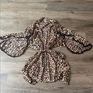 Victoria's Secret Leopard Print Silk Robe